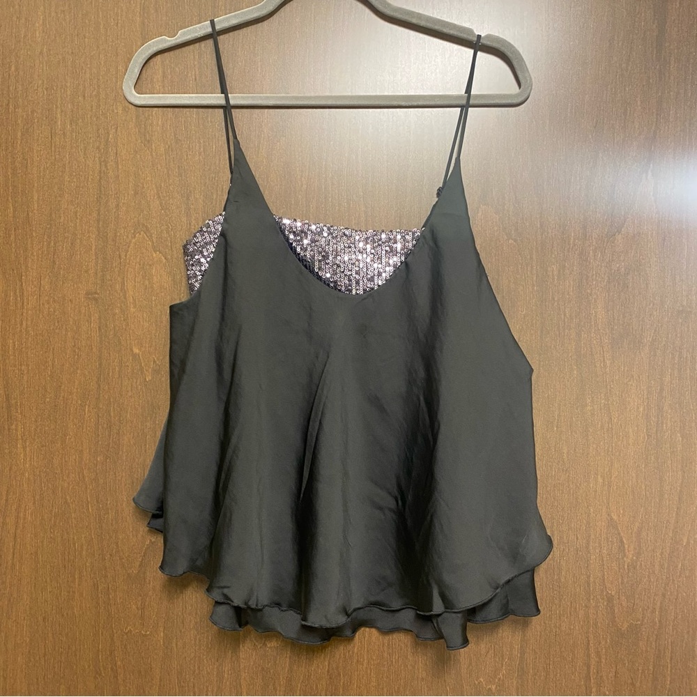 Free People Sequin Satin Top
